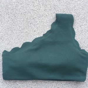 Cupshe one shoulder two piece green swimsuit xs/s